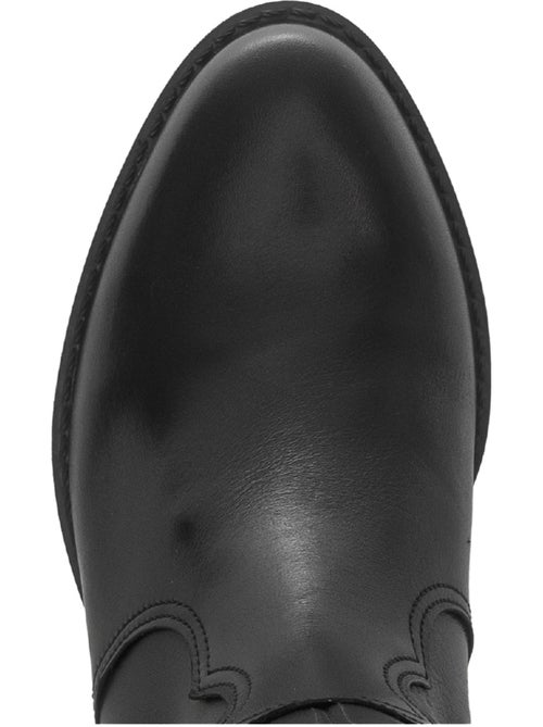 Bottes  en cuir lisse - Kiabi