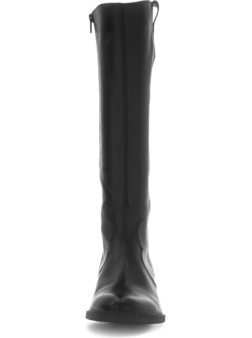 Bottes  en cuir lisse - Kiabi