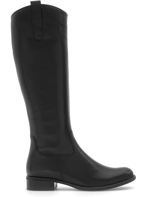 Bottes  en cuir lisse - Kiabi