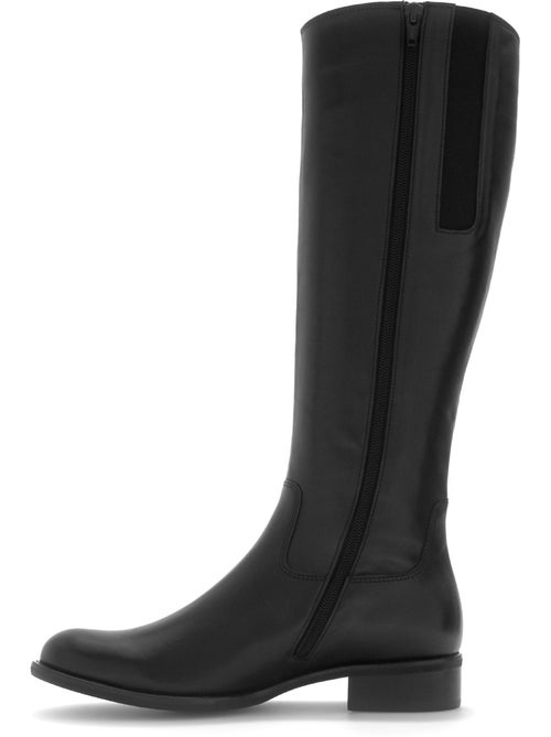 Bottes  en cuir lisse - Kiabi
