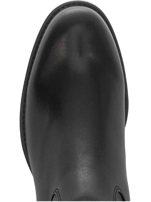 Bottes  en cuir lisse - Kiabi