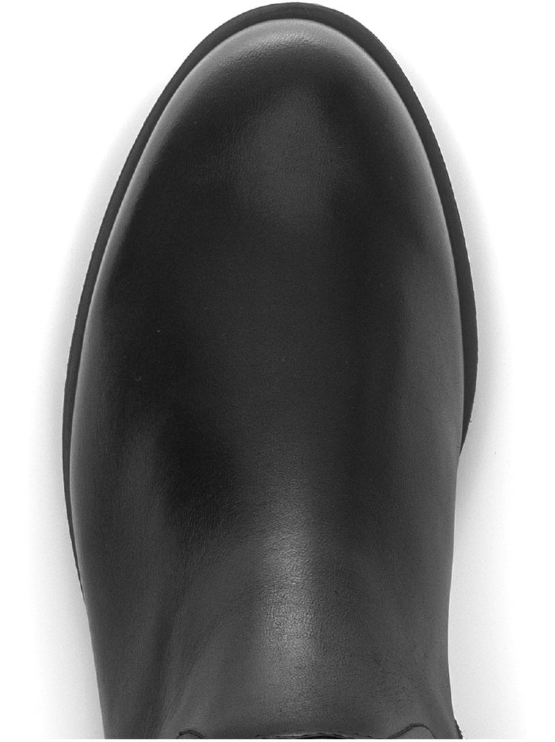 Bottes  en cuir lisse Noir Noir - Kiabi