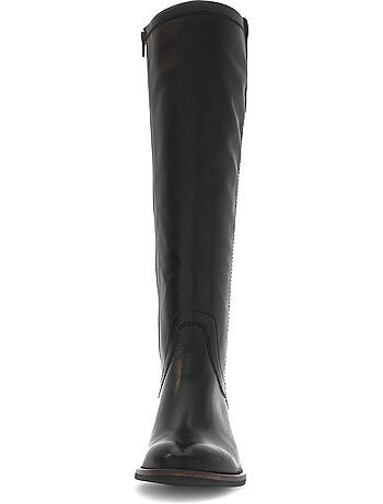 Bottes en cuir lisse
