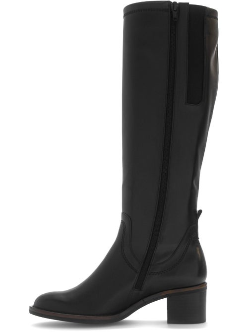 Bottes  en cuir lisse - Kiabi