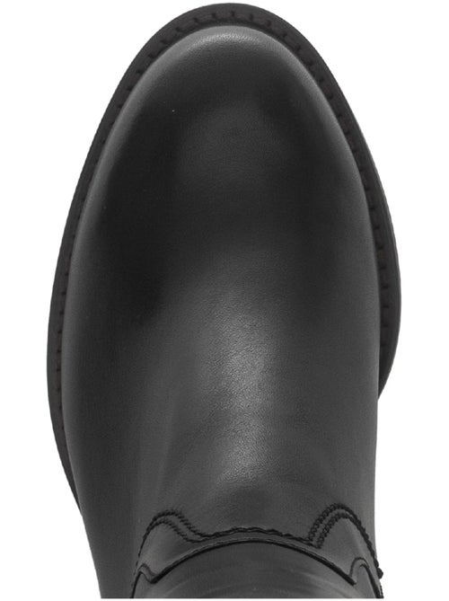 Bottes  en cuir lisse - Kiabi