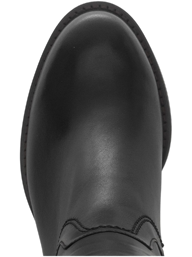 Bottes  en cuir lisse Noir Noir - Kiabi