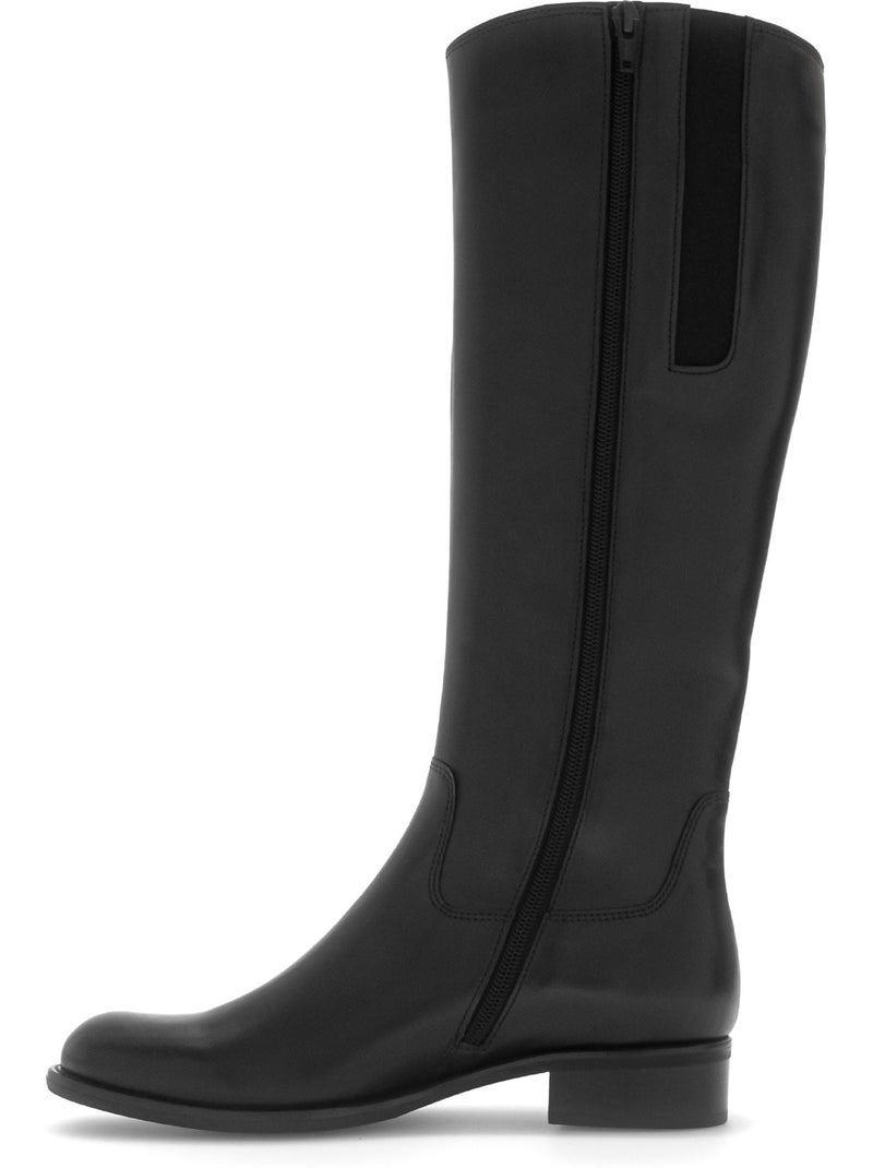 Bottes  en cuir lisse Noir Noir - Kiabi