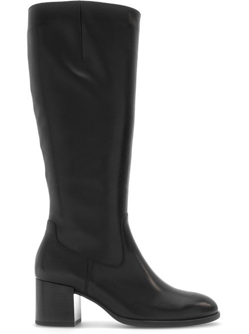 Bottes  en cuir lisse - Kiabi