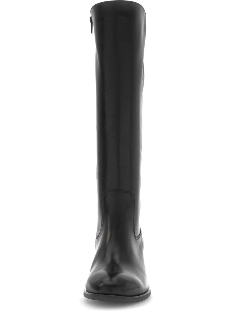 Bottes  en cuir lisse Noir Noir - Kiabi