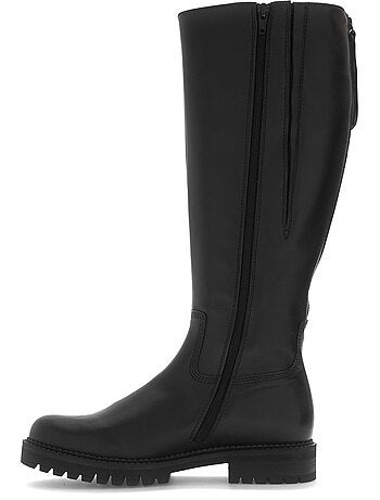 Bottes en cuir lisse