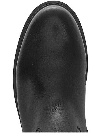 Bottes en cuir lisse