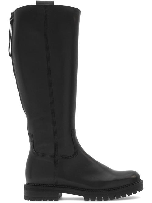 Bottes  en cuir lisse - Kiabi