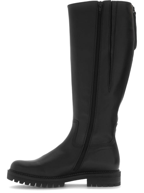 Bottes  en cuir lisse - Kiabi