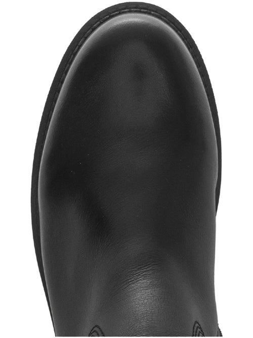 Bottes  en cuir lisse - Kiabi