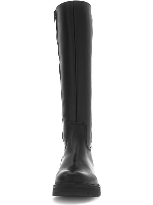 Bottes  en cuir lisse - Kiabi