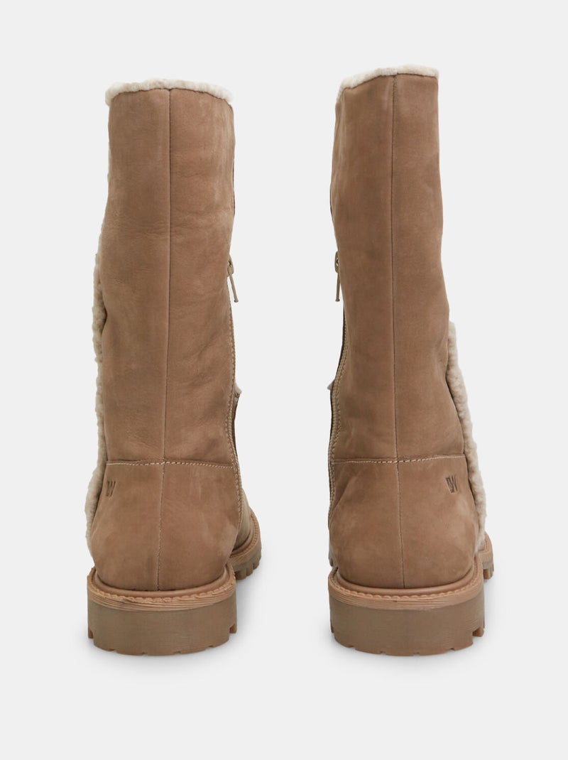 Bottes en cuir nubuck Weinbrenner Taupe - Kiabi