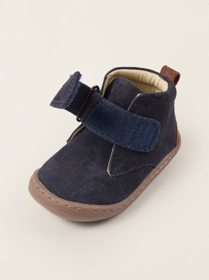 Bottes en Cuir Suédé Bleu - Kiabi