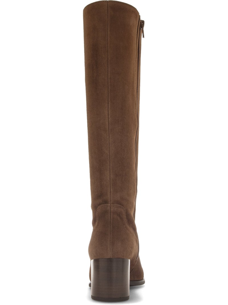 Bottes  en cuir velours Marron - Kiabi