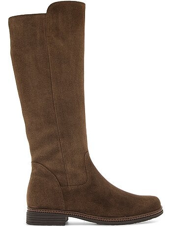 Bottes en cuir velours