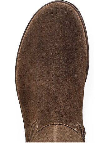 Bottes en cuir velours