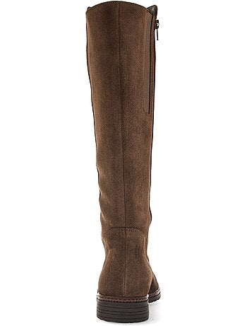 Bottes en cuir velours