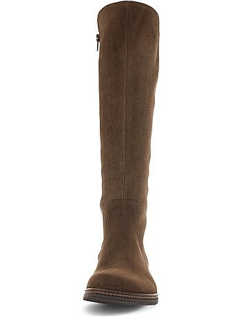 Bottes en cuir velours