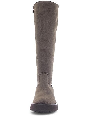 Bottes en cuir velours