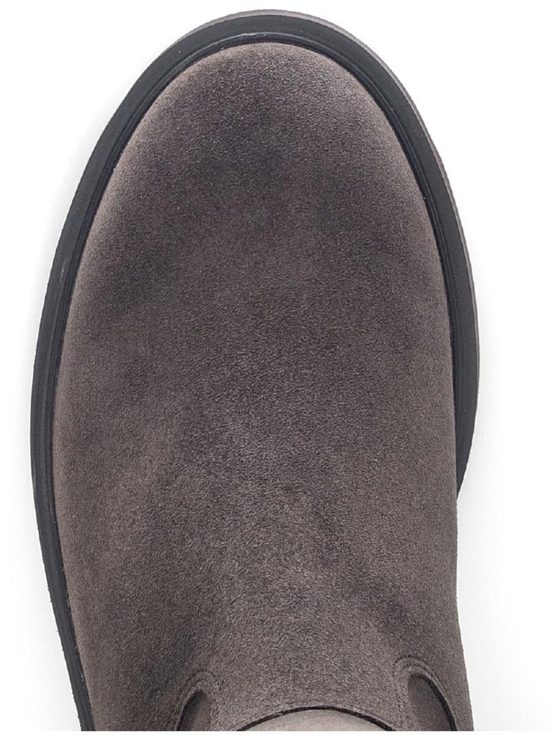 Bottes  en cuir velours Marron - Kiabi