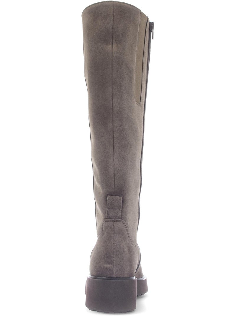 Bottes  en cuir velours Marron - Kiabi