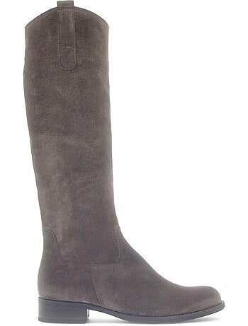 Bottes en cuir velours