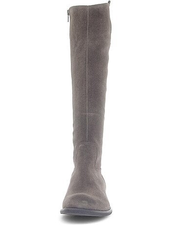 Bottes en cuir velours