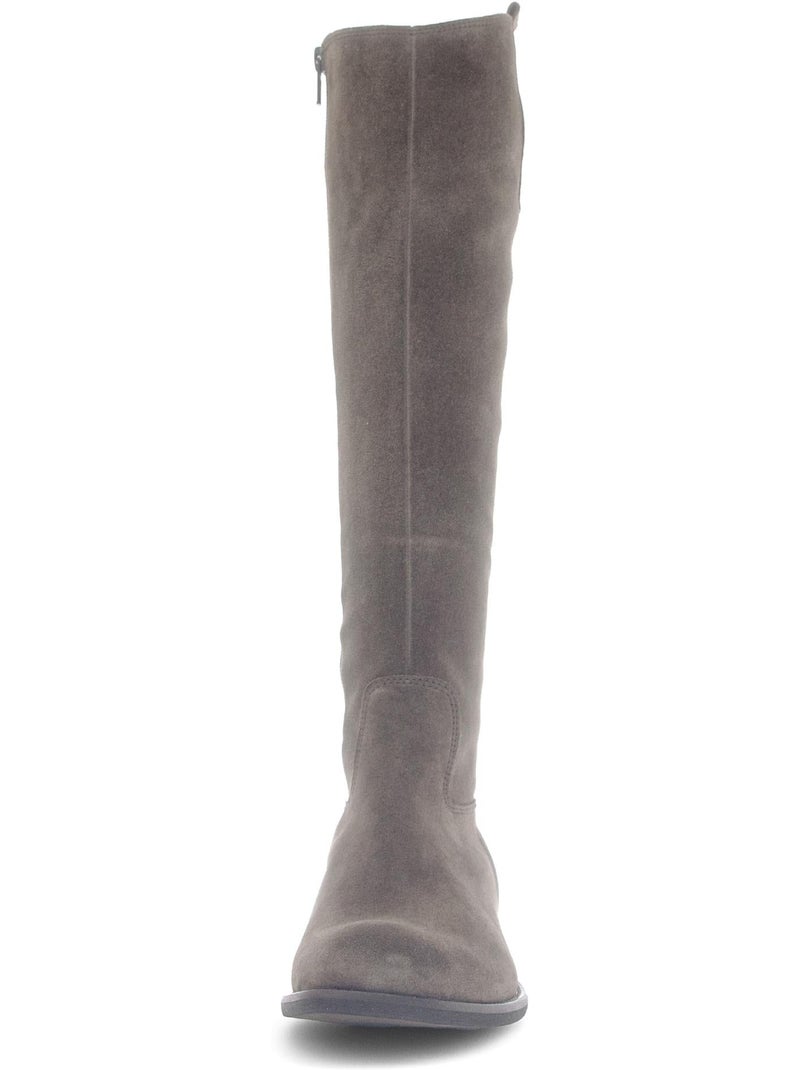 Bottes  en cuir velours Marron - Kiabi
