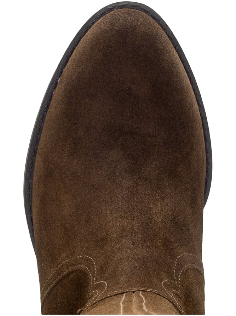 Bottes  en cuir velours Marron - Kiabi