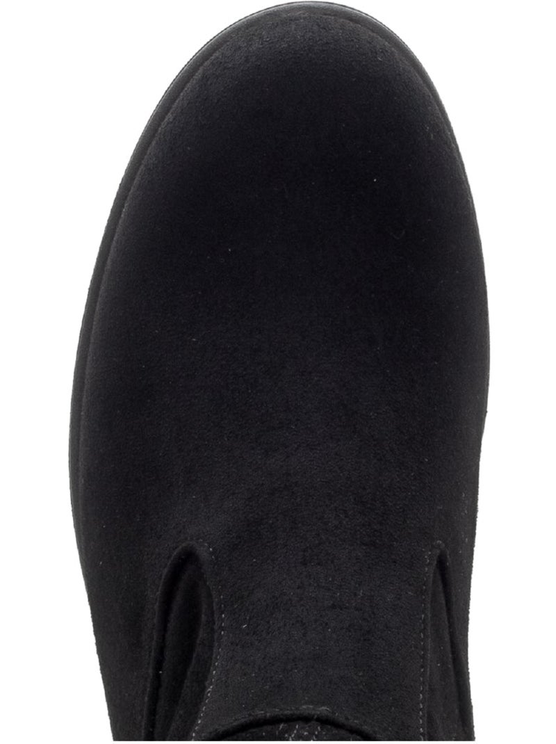 Bottes  en cuir velours Noir Noir - Kiabi