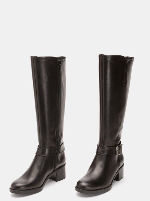 Bottes en cuir véritable à talon large BATA - Kiabi