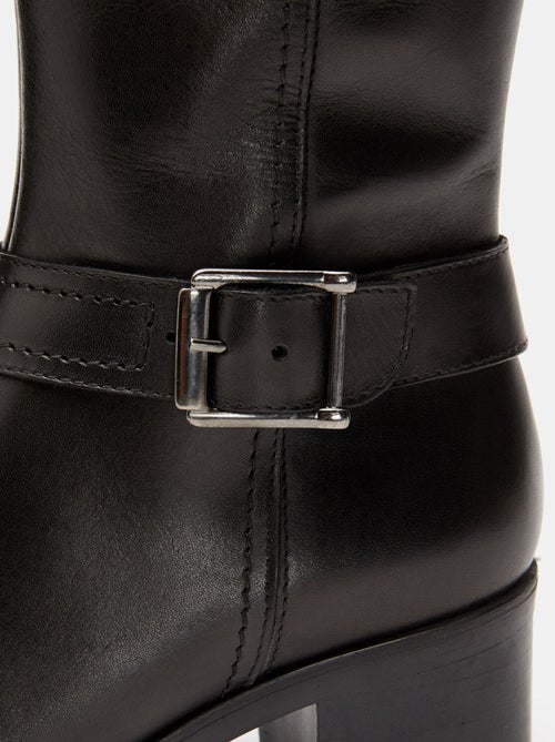 Bottes en cuir véritable à talon large BATA - Kiabi