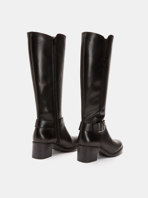 Bottes en cuir véritable à talon large BATA - Kiabi