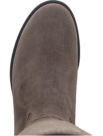 Bottes en cuirs combinés
