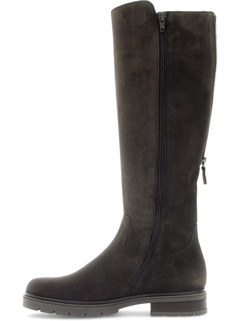 Bottes  en cuirs combinés Marron - Kiabi