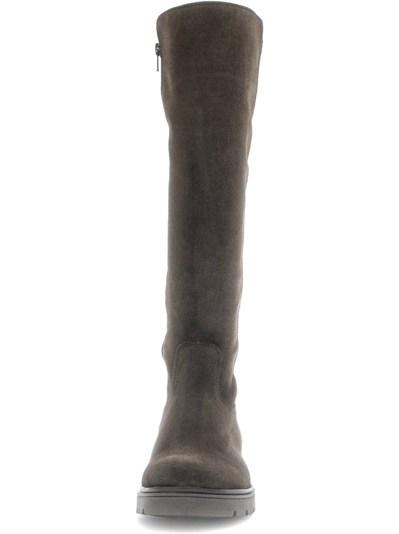 Bottes  en cuirs combinés Marron - Kiabi