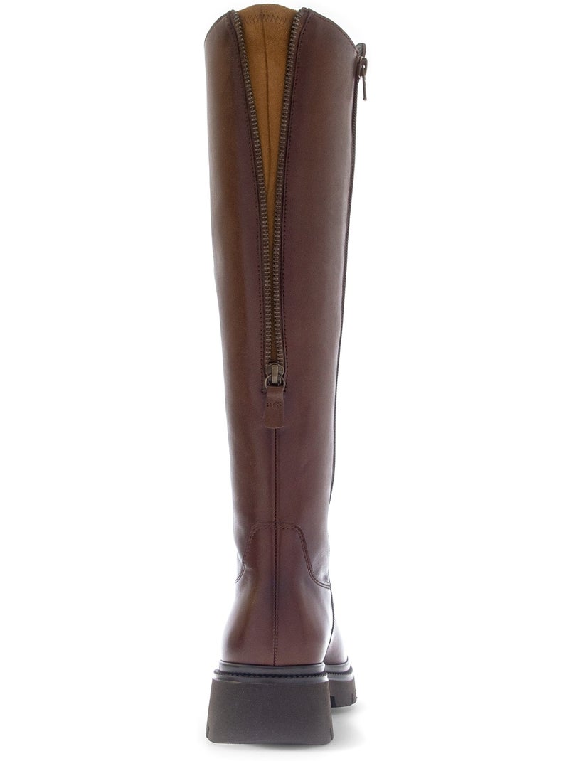 Bottes  en cuirs combinés Marron - Kiabi