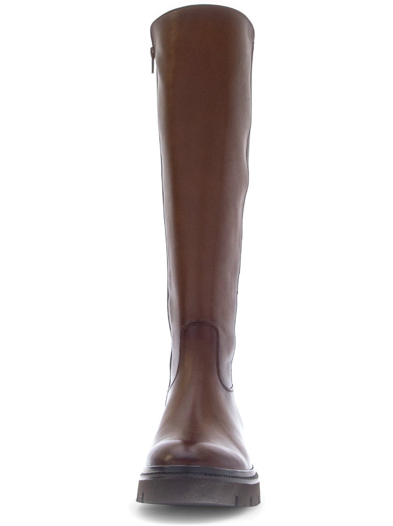 Bottes  en cuirs combinés Marron - Kiabi