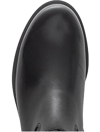Bottes en cuirs combinés