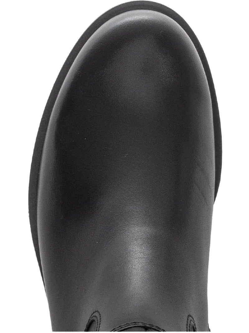 Bottes  en cuirs combinés Noir Noir - Kiabi