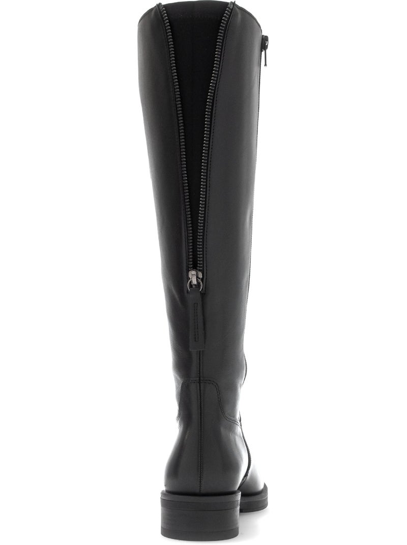 Bottes  en cuirs combinés Noir Noir - Kiabi
