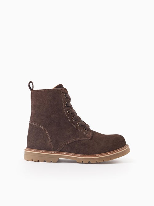 Bottes en daim à lacets - Kiabi