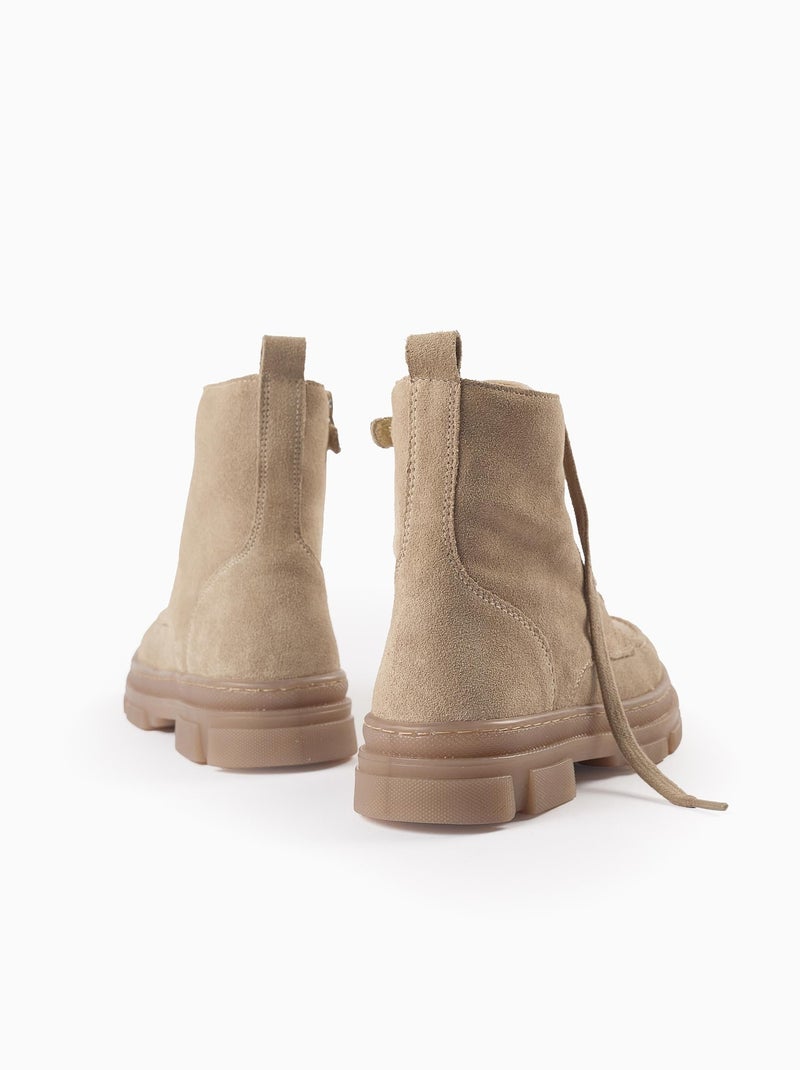 Bottes en Daim Beige clair - Kiabi