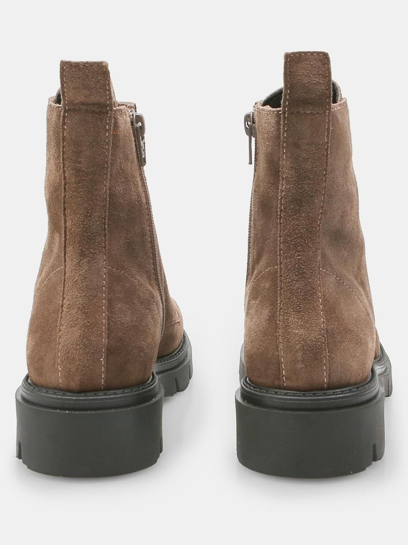 Bottes en daim Taupe - Kiabi