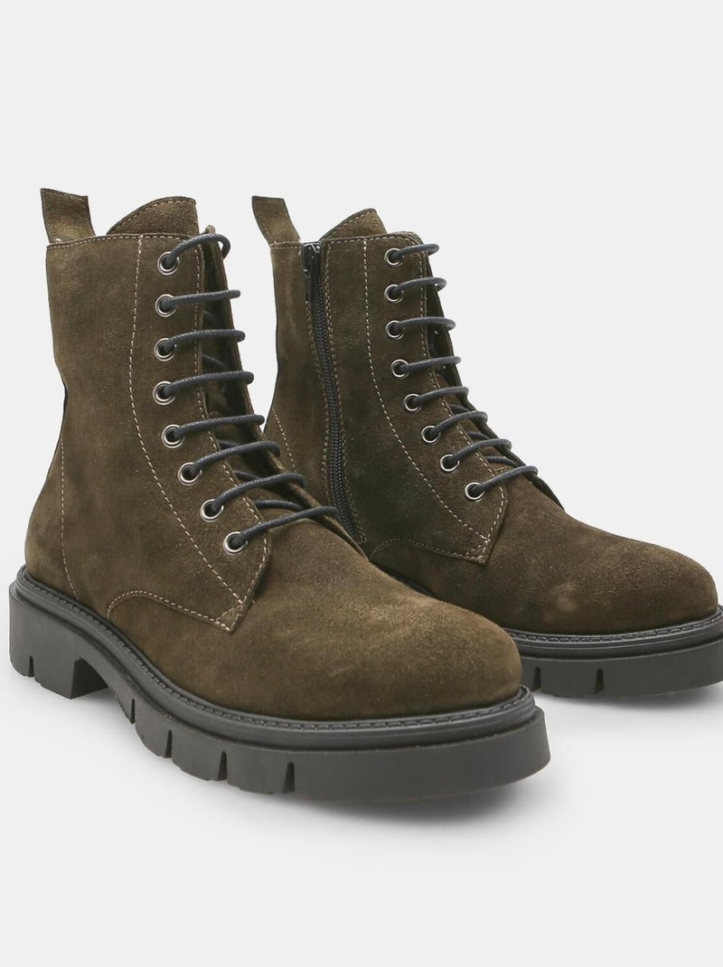 Bottes en daim Vert - Kiabi