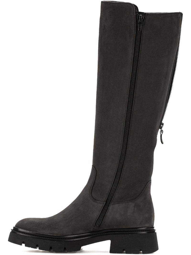 Bottes  en Nubuck Gris Gris - Kiabi